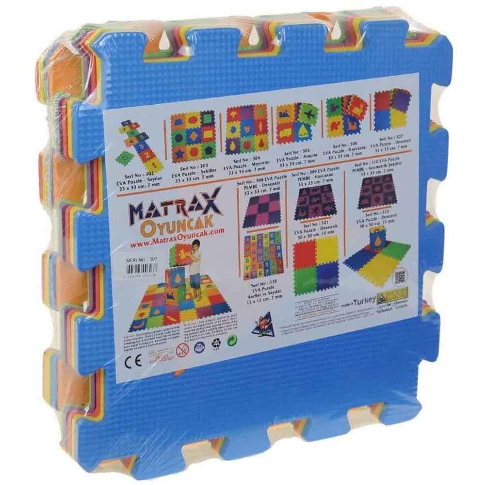 Matrax Akçiçek Oyuncak Puzzle 33x33 Cm 7 Mm Geometrik Şekiller