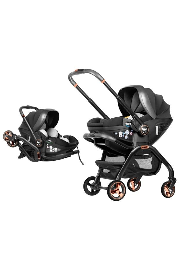 Merkür Bebe Merkür Bebe Onyx 2’si 1 Arada I-size Oto Koltuğu Ve Bebek Arabası, 0-13 Kg, Siyah