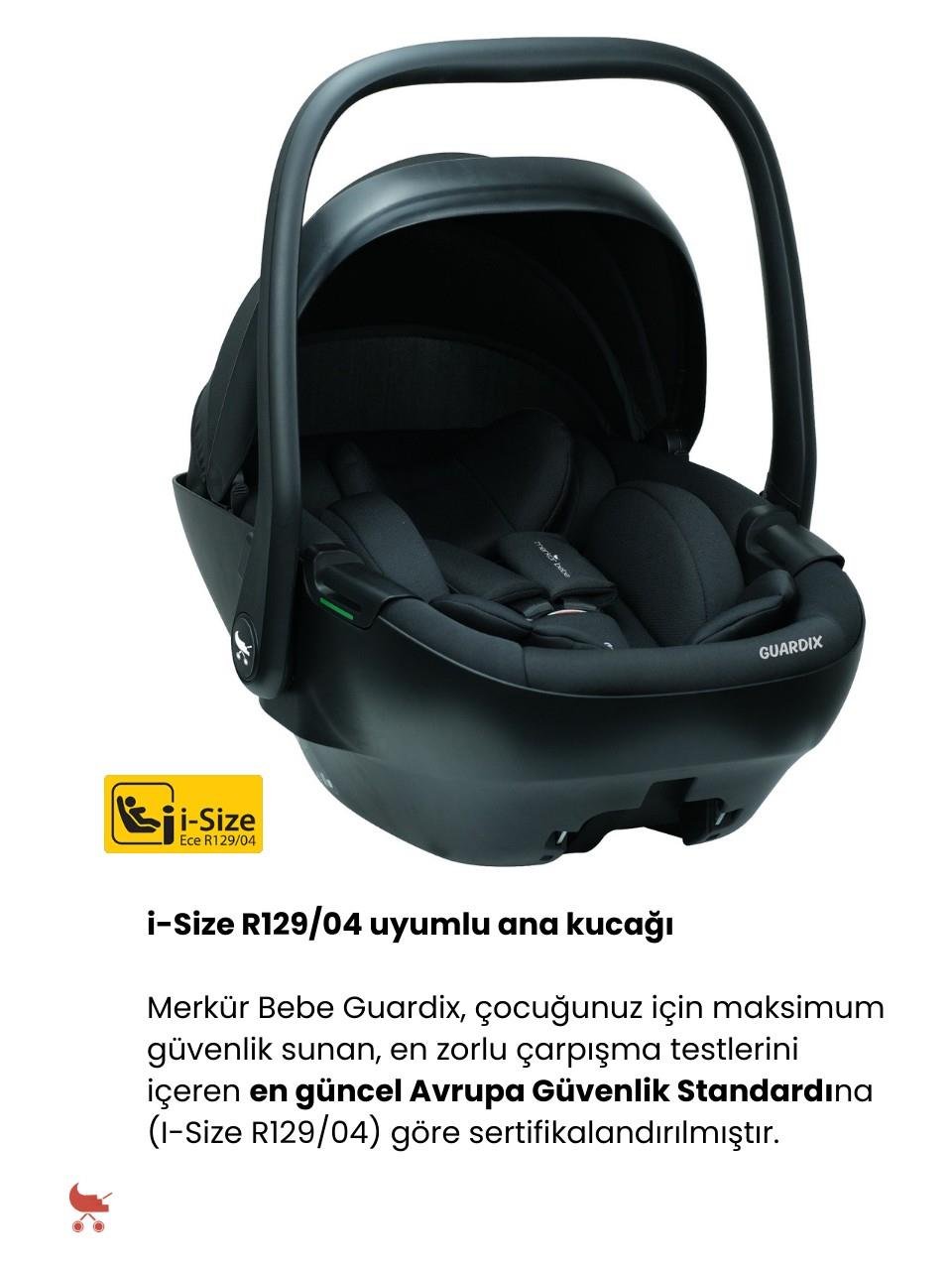 Mima Creo Travel Sistem Bebek Arabası Siyah ( Guardix i-Size Oto Koltuğu Ana Kucağı 0-13 kg Siyah ) Birlikte Set