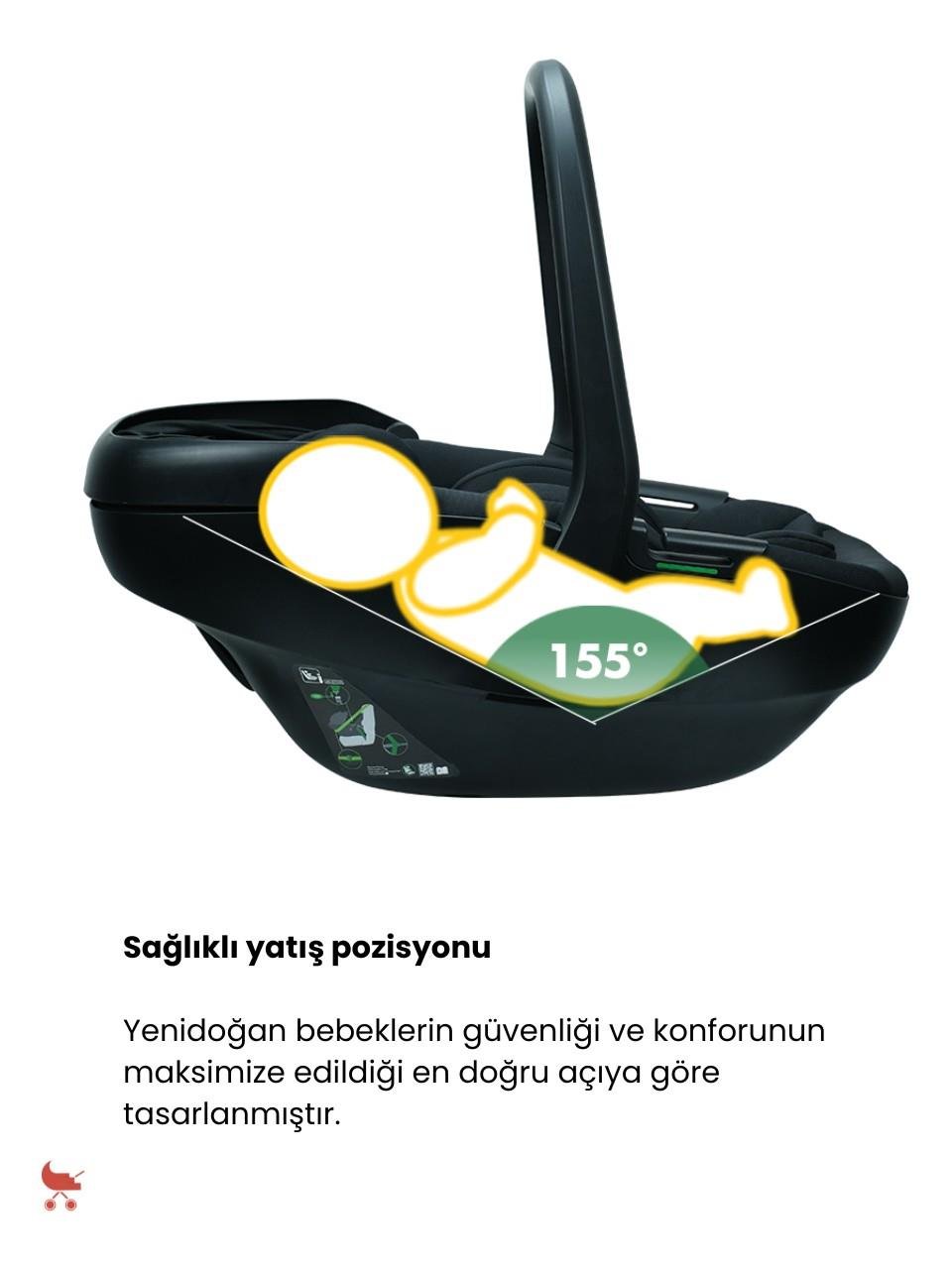 Mima Creo Travel Sistem Bebek Arabası Siyah ( Guardix i-Size Oto Koltuğu Ana Kucağı 0-13 kg Siyah ) Birlikte Set