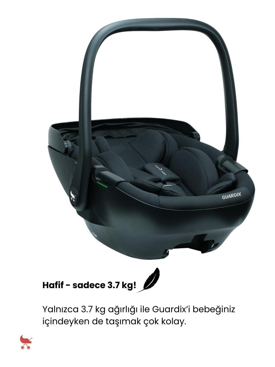 Mima Creo Travel Sistem Bebek Arabası Siyah ( Guardix i-Size Oto Koltuğu Ana Kucağı 0-13 kg Siyah ) Birlikte Set