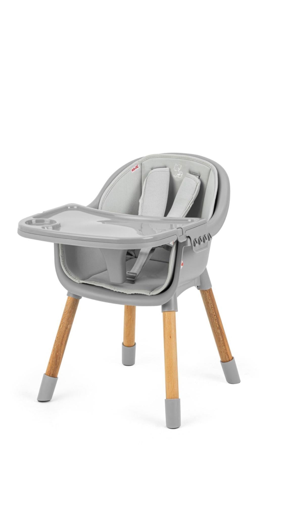 Moje 4 in 1 Ahşap Mama Sandalyesi Gri
