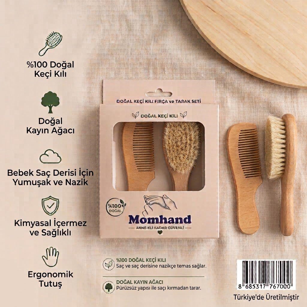 Momhand Kıl Fırça Tarak Seti