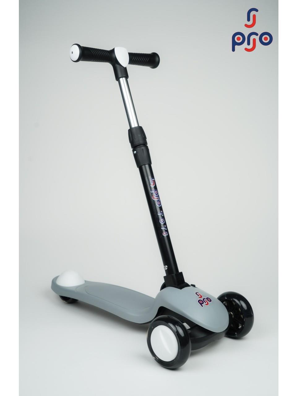 Pro Wheels Katlanır Üç Tekerleki Işıklı Scooter Gri