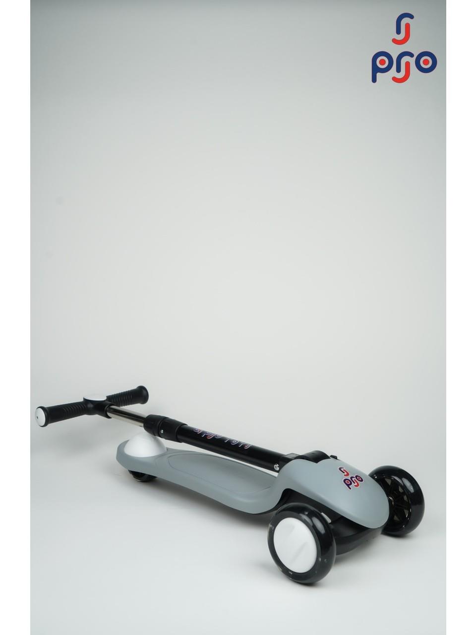 Pro Wheels Katlanır Üç Tekerleki Işıklı Scooter Gri