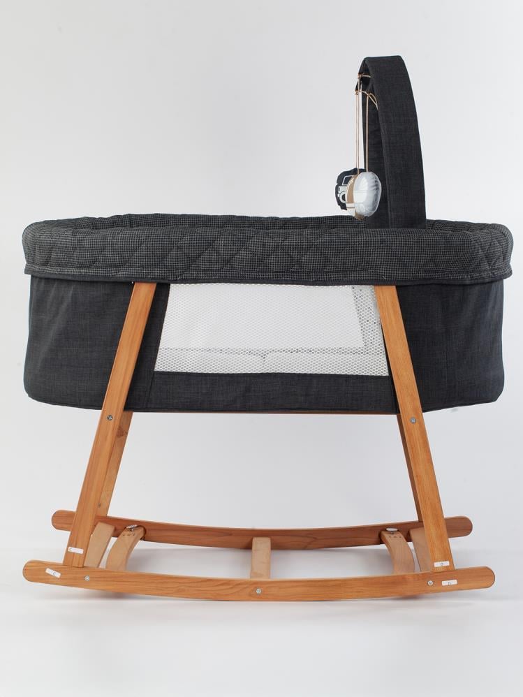 Quero Terra Ahşap Çift Sallanir Beşik Siyah