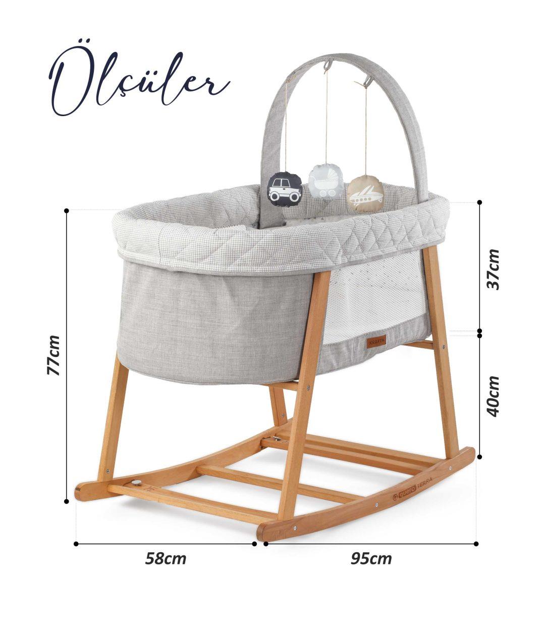 Quero Terra Ahşap Çift Sallanir Beşik Gri