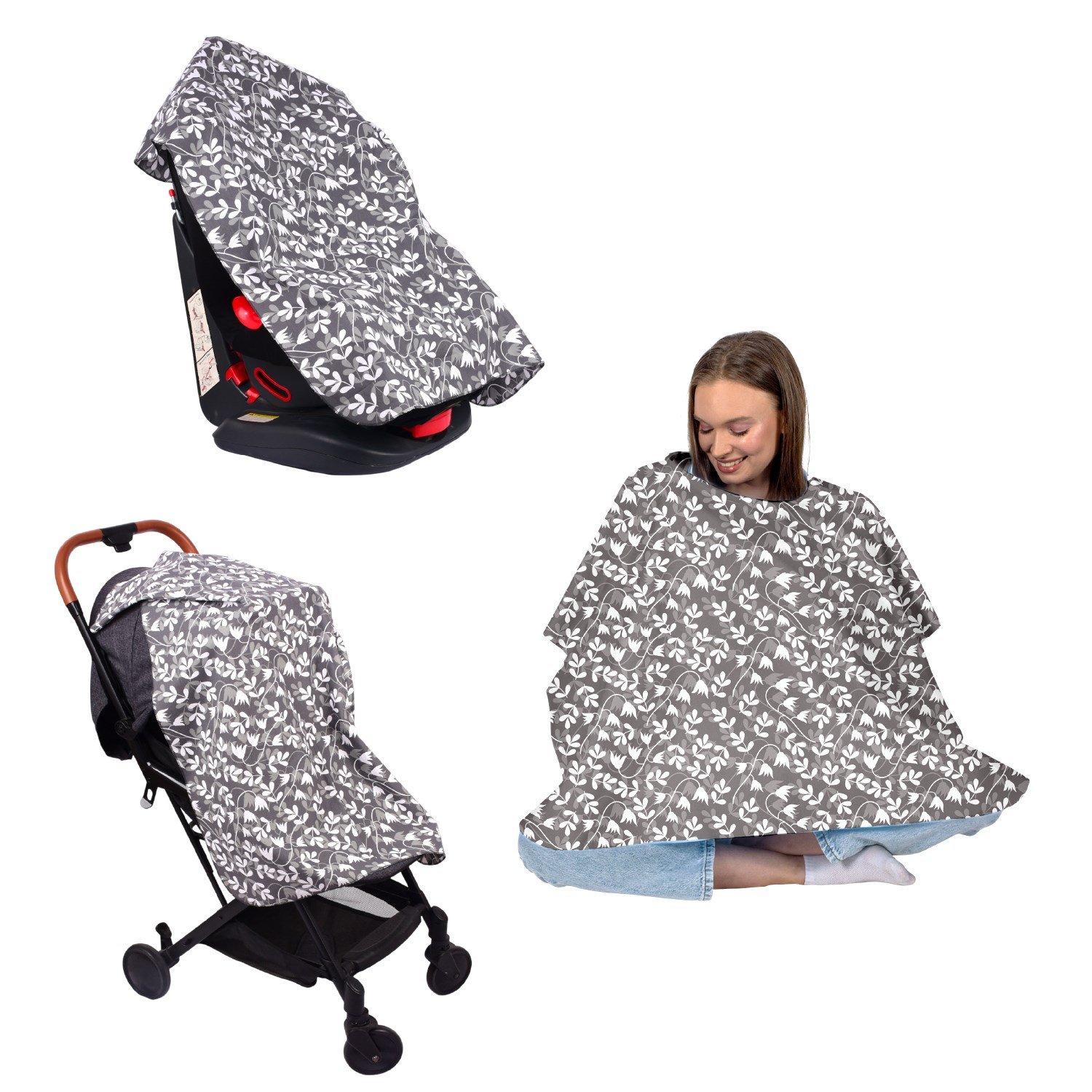 Sevi Bebe Anne Emzirme Örtüsü - Sarmaşık Desen 6280-214