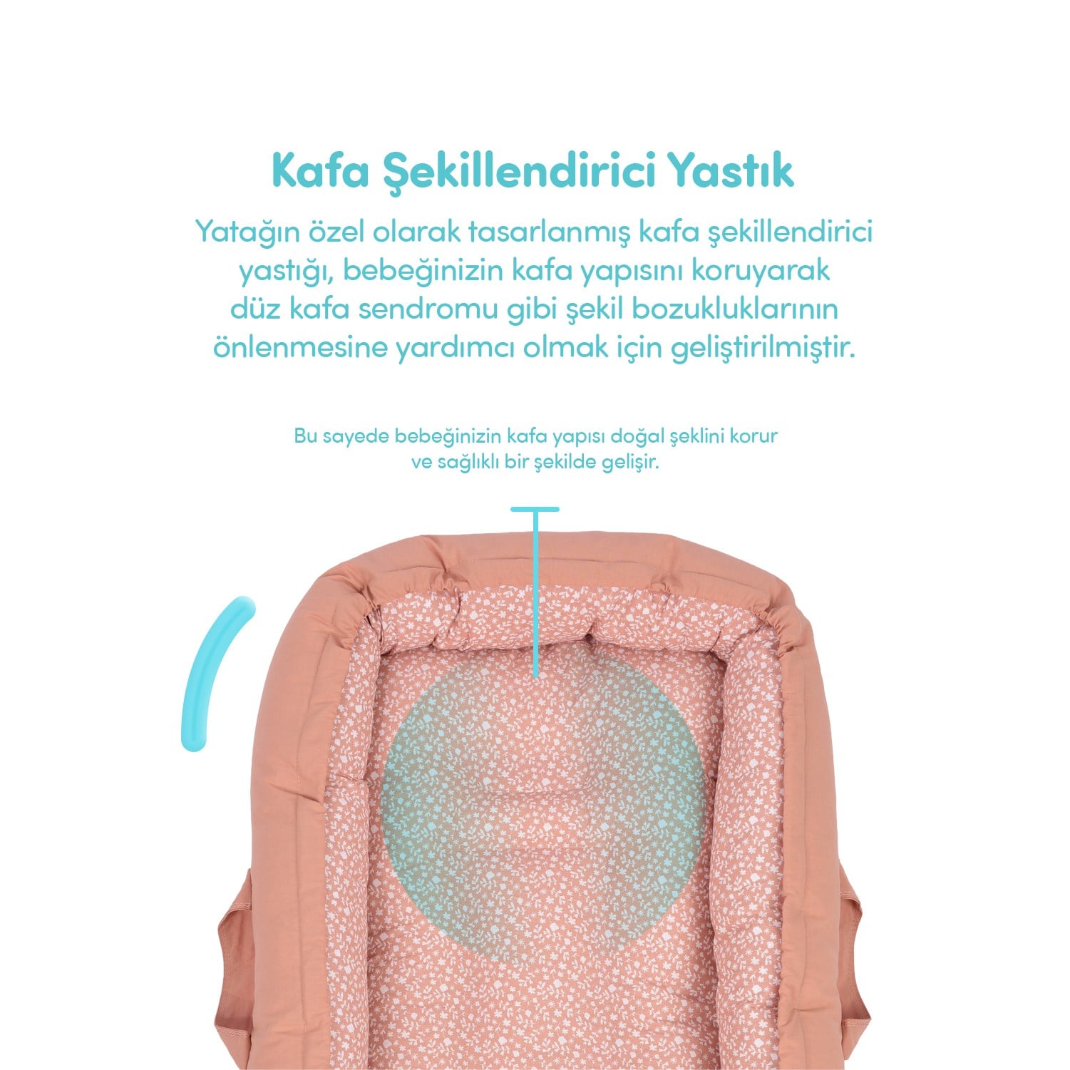 Sevi Bebe Anne Yanı Bebek Reflü Yatağı - Somon Pembe 273-16