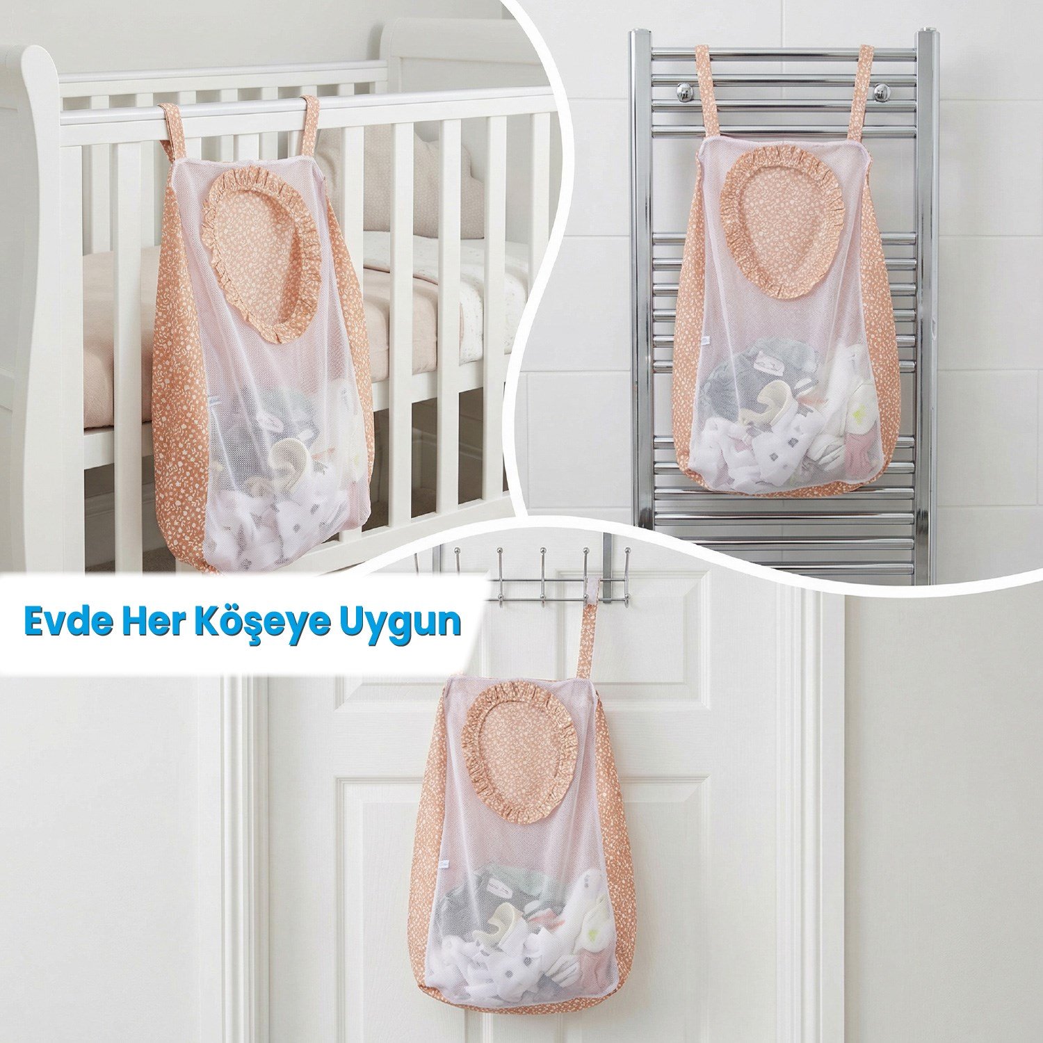 Sevi Bebe Kirli Çamaşır Torbası - Çıtır Çiçek Desen 83-153