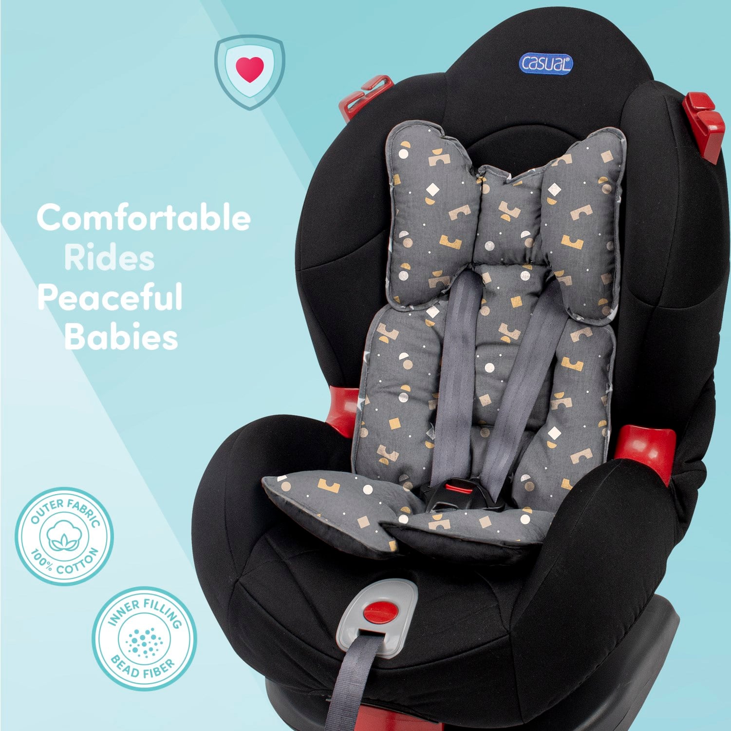 Sevi Bebe Puset ve Oto Koltuğu Minderi - Geometrik Desen 8376-216
