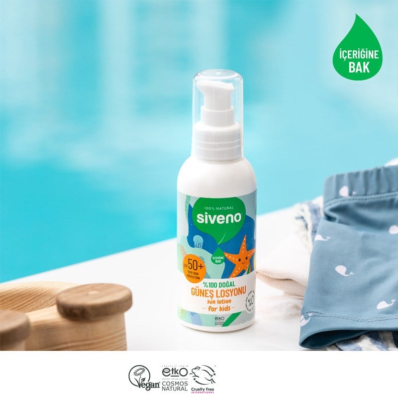 Siveno Bebek ve Çocuklar için %100 Doğal Güneş Losyonu 100 ml