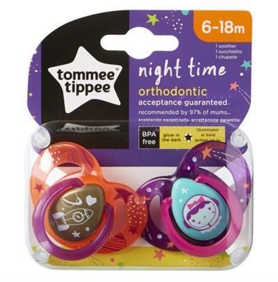 Tommee Tippee Ortodontik Gece Parlayan Emzik 2li 6-18 ay