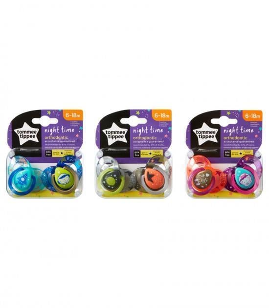 Tommee Tippee Ortodontik Gece Parlayan Emzik 2li 6-18 ay