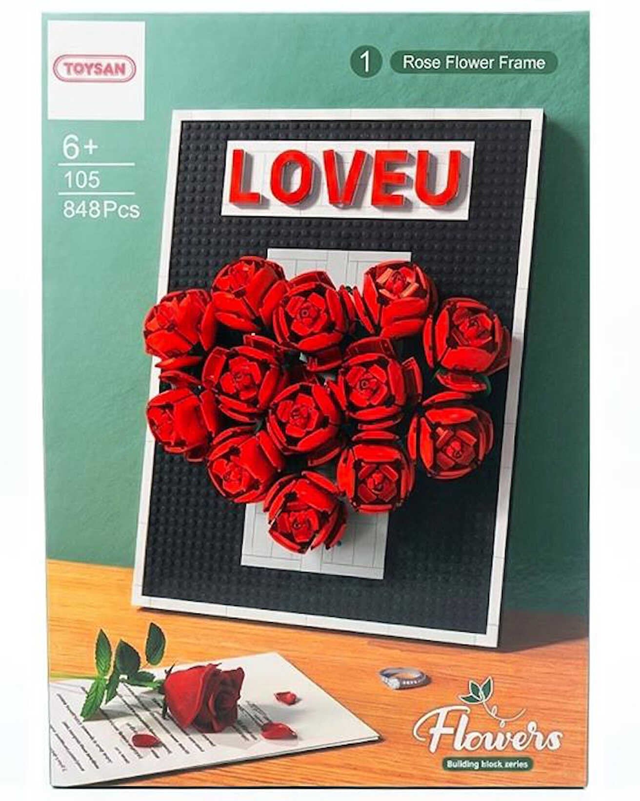 Toysan 848 Parça Blok Kırmızı Gül 105-1