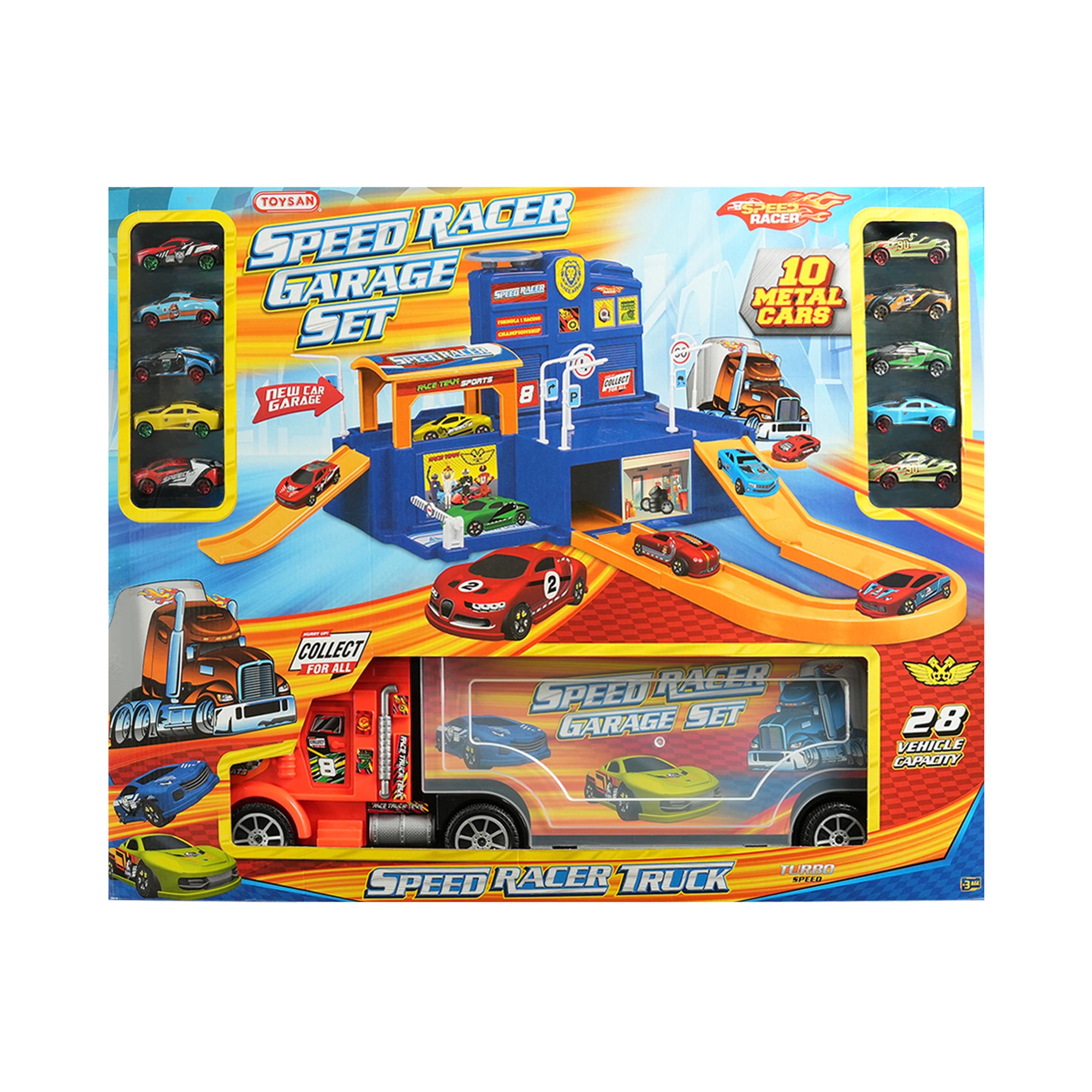 Toysan Speed Racer Tırlı 10 Metal Araçlı Garaj