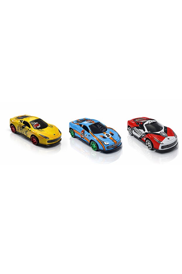 Toysan Toysan 3'lü Speed Racer Metal Araba Toy-23