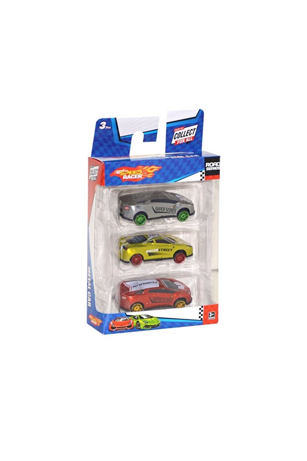Toysan Toysan 3'lü Speed Racer Metal Araba Toy-23