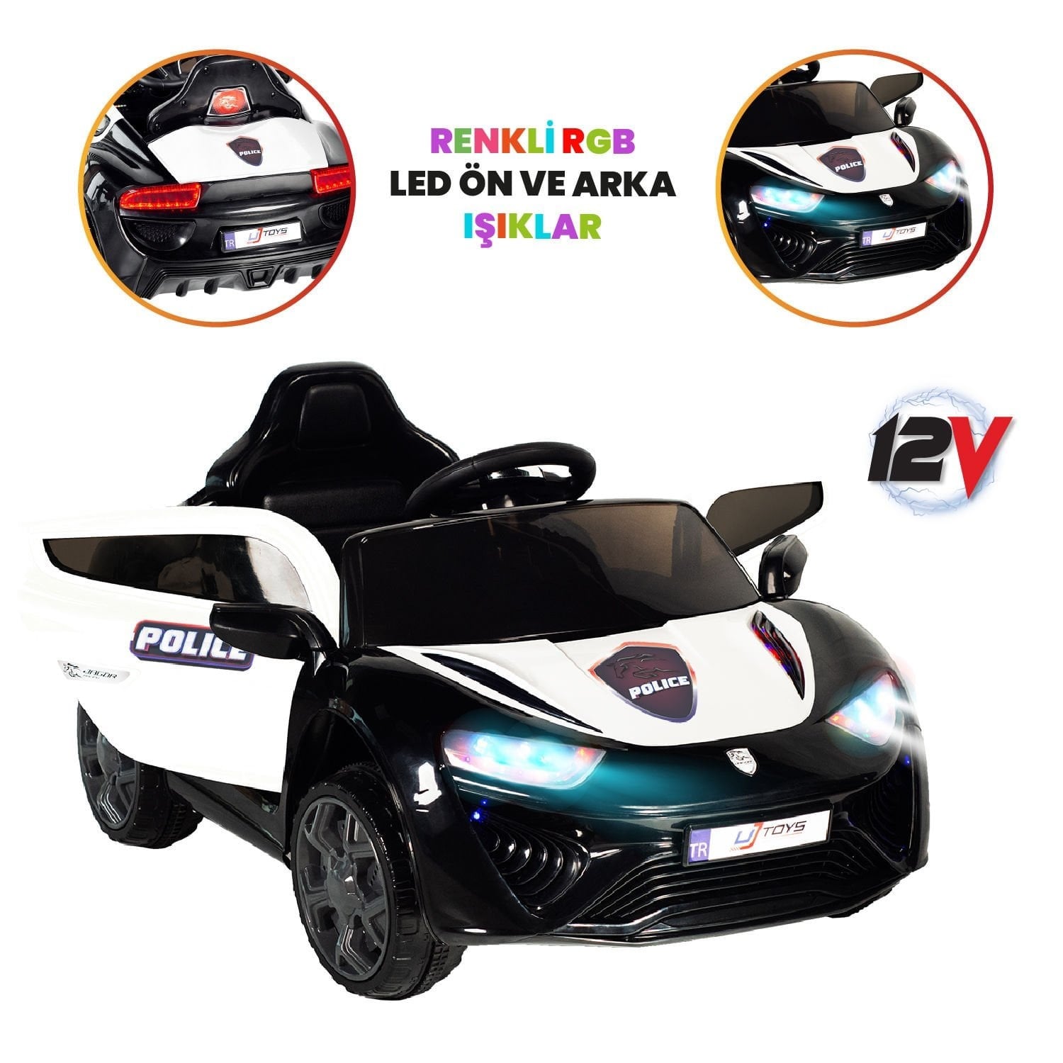 Uj Toys Jagor Uzaktan Kumandalı 12 Volt  Akülü Araba Polis