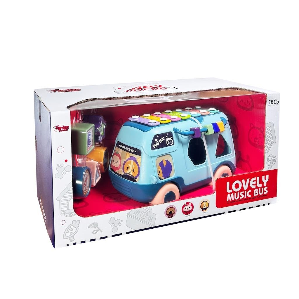 Vardem Eğitici Bul Tak ,Işıklı ve Müzikli Otobüs Karma Renk