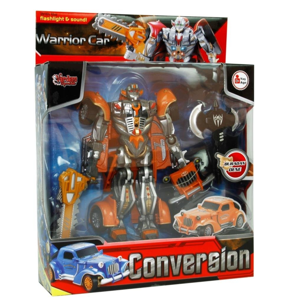 Vardem Kutulu Dönüşebilen Robot - Araba (Işıklı Ve Sesli)