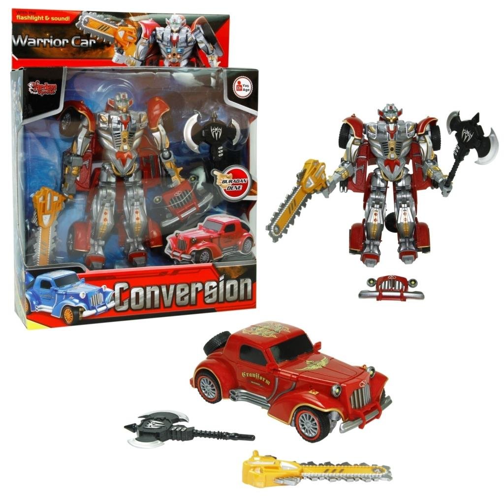 Vardem Kutulu Dönüşebilen Robot - Araba (Işıklı Ve Sesli)