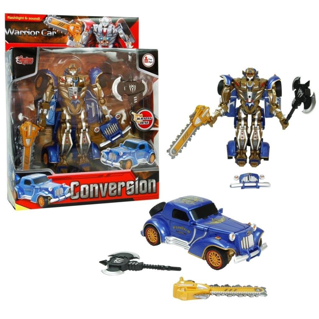 Vardem Kutulu Dönüşebilen Robot - Araba (Işıklı Ve Sesli)