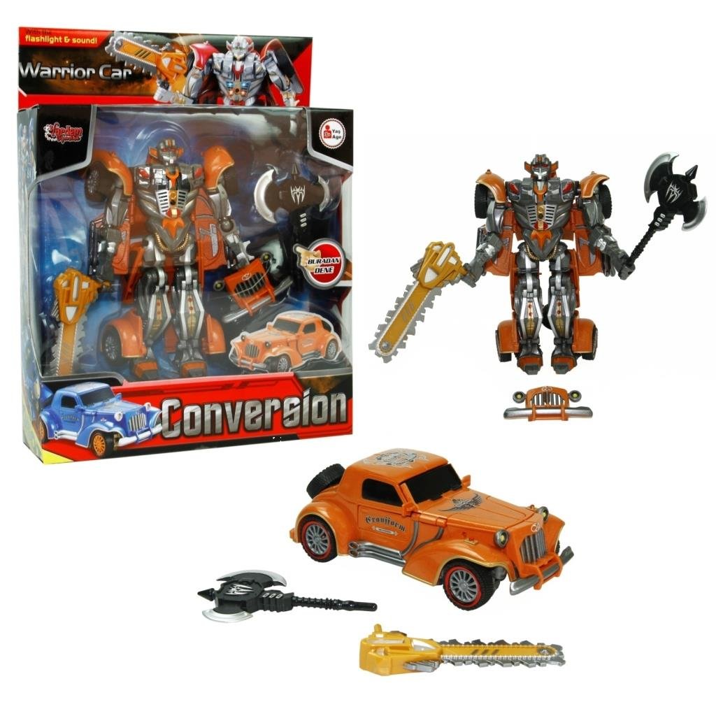 Vardem Kutulu Dönüşebilen Robot - Araba (Işıklı Ve Sesli)