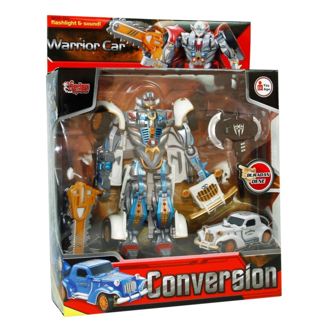 Vardem Kutulu Dönüşebilen Robot - Araba (Işıklı Ve Sesli)