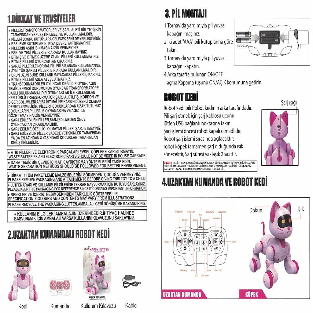 Vardem Uzaktan Kumandalı İnteraktif Şarjlı Akıllı Kedi