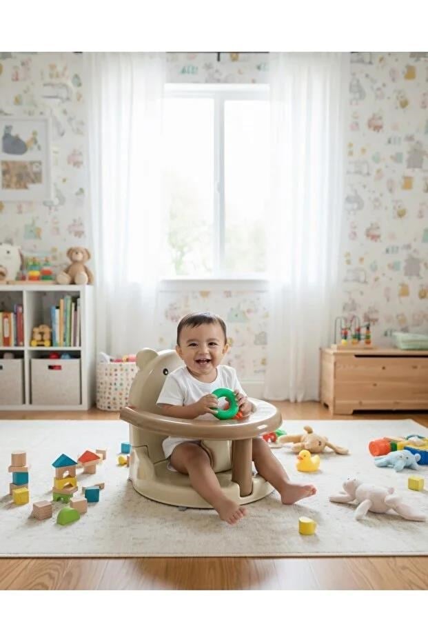Vektör Önden Açılır Banyo ve Mama Oturağı Kahve