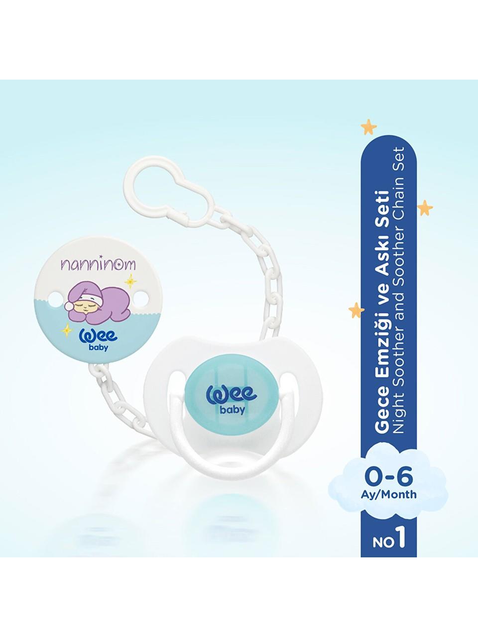 Wee Baby Nanninom Gece Emziği ve Emzik Askısı Seti