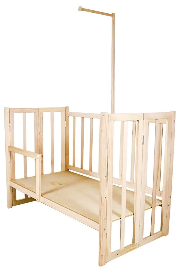 Zeki Çocuk Rimini Ahşap Anne Yanı Beşik Katlanır Model 60x120 Cm Full Set