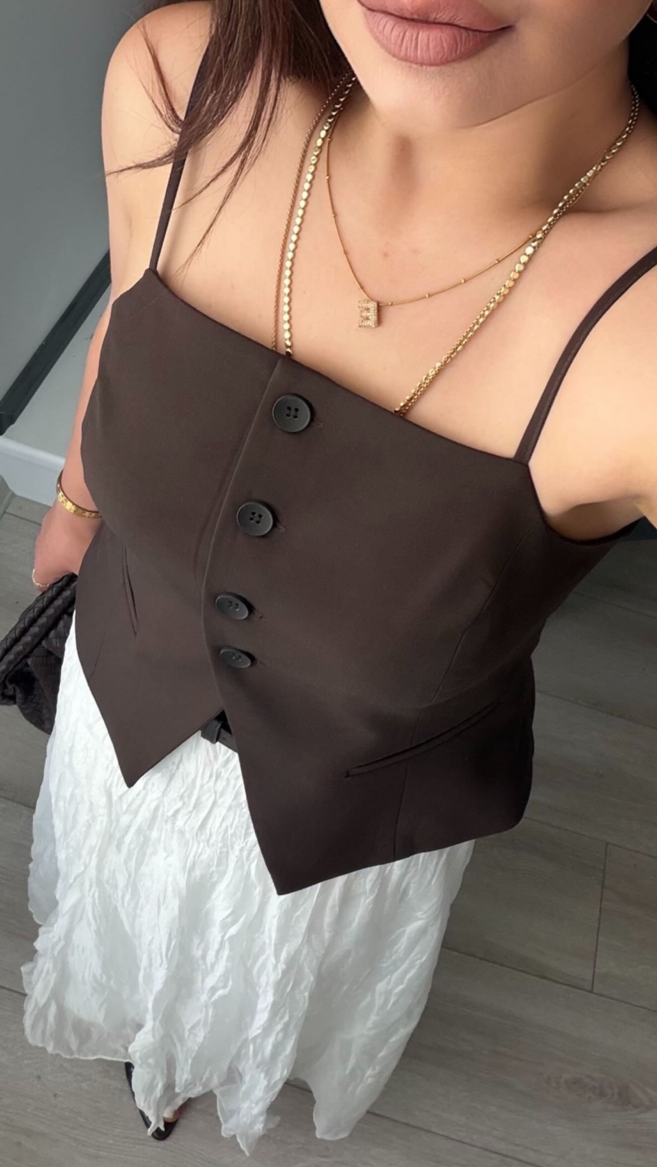 Dark Brown Vest with Adjustable Straps