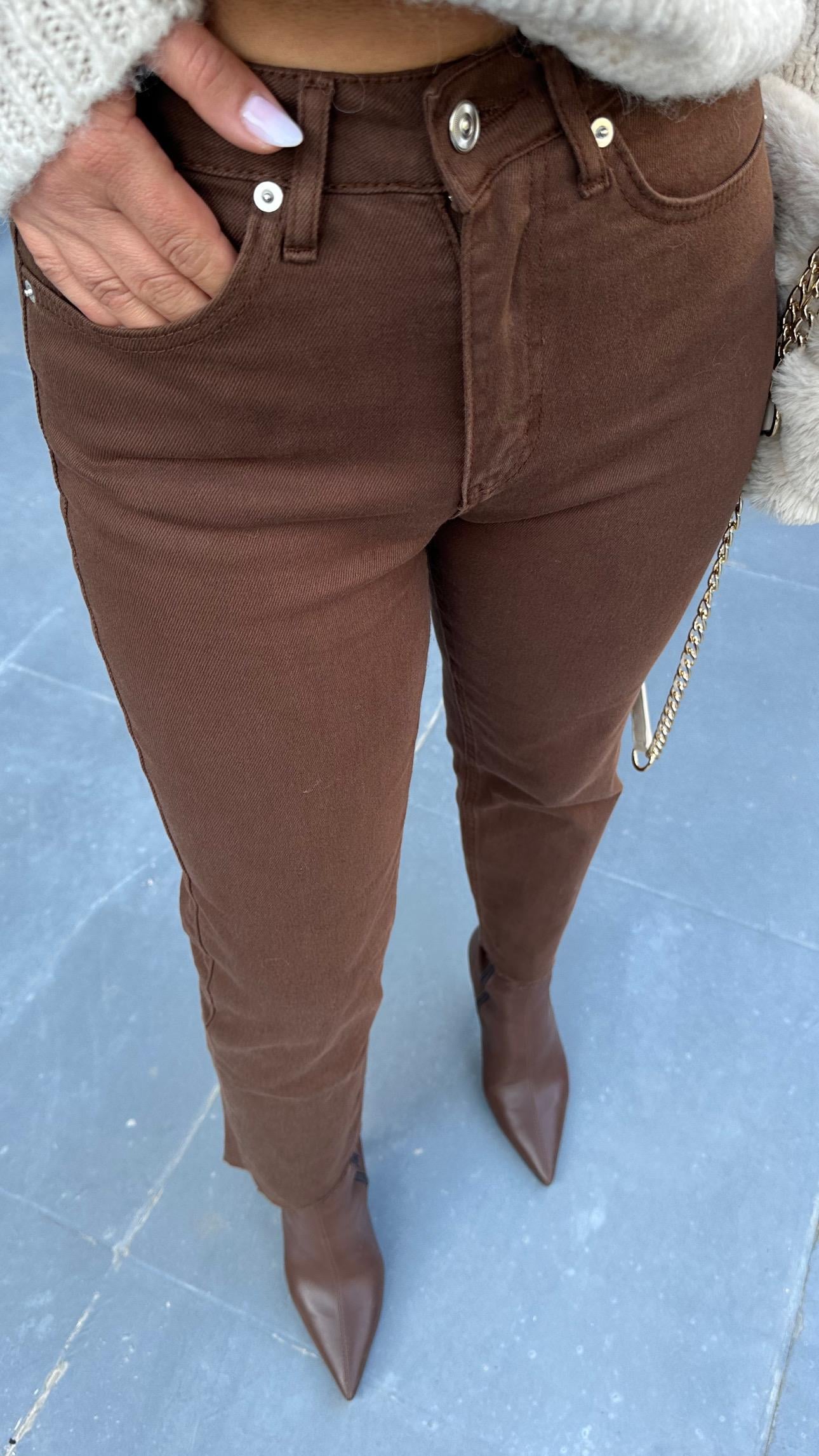 Acı Kahve Boy Fit Jean 