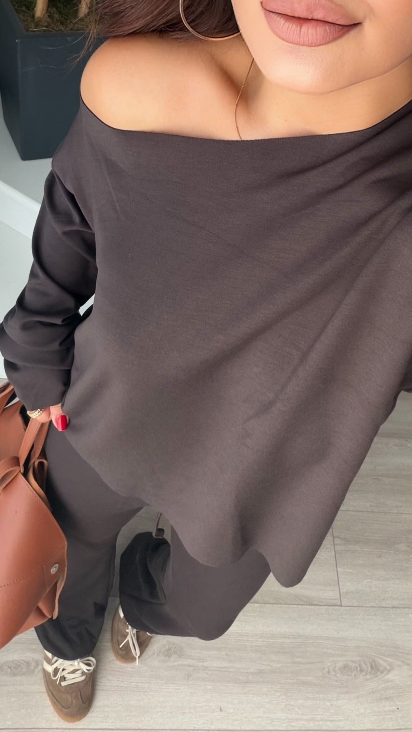 Acı Kahve Kayık Yaka Modal Takım