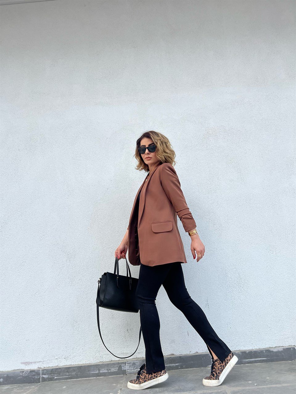 Acı Kahve Kol Büzgülü Blazer