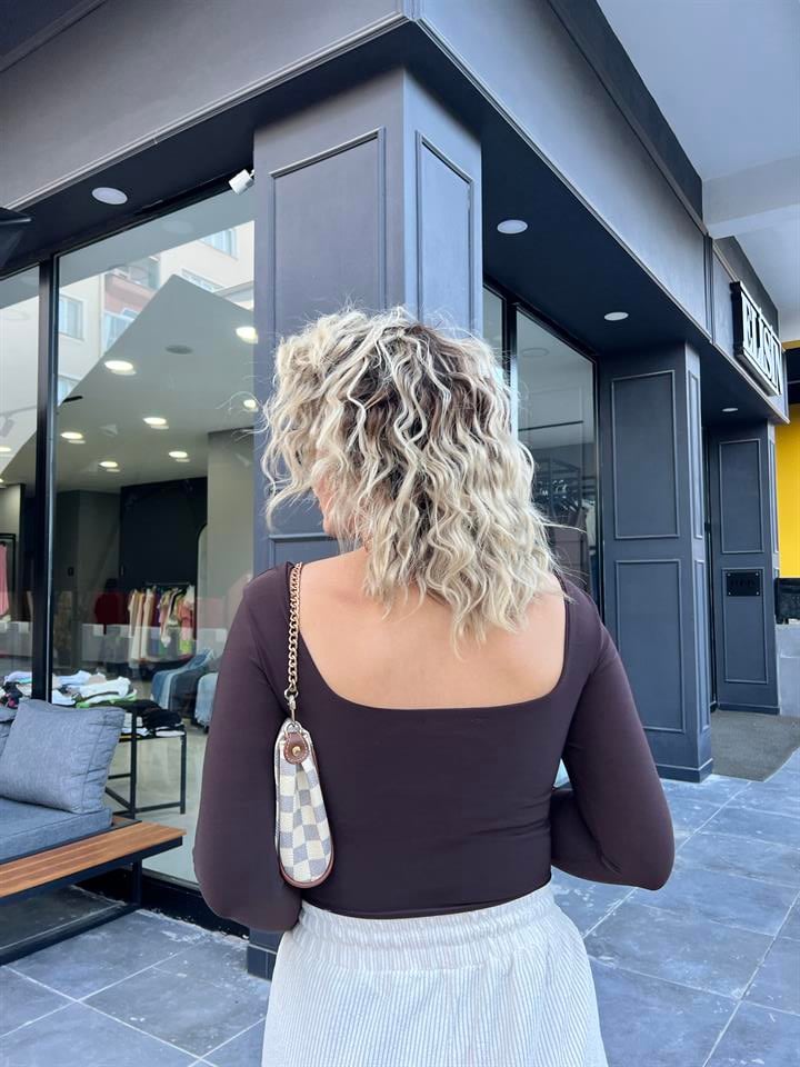 Acı Kahve Orijinal Marka Kare Yaka Body Suit
