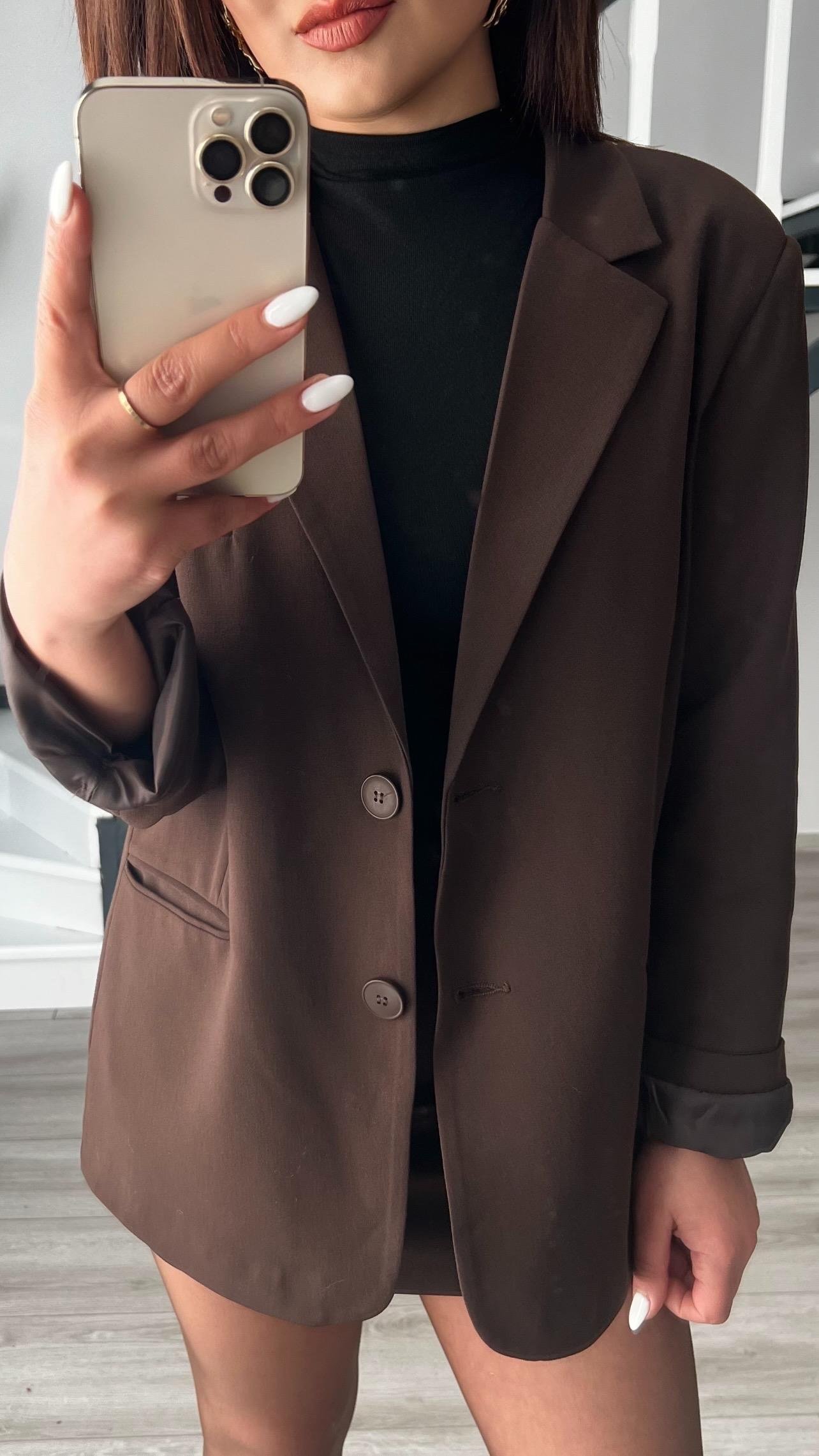 Acı Kahve Premium Astarlı Blazer Ceket 