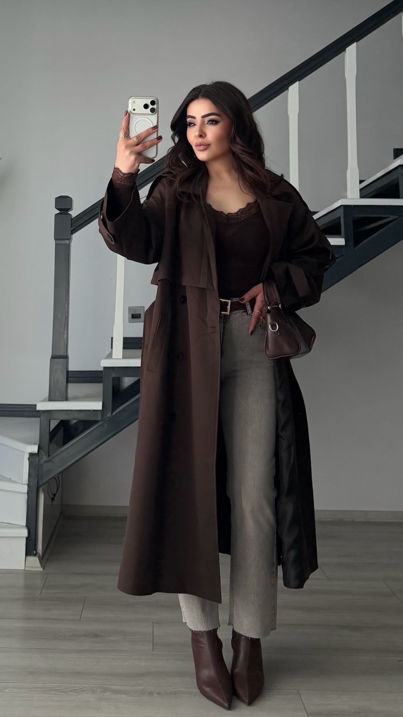 Acı Kahve Premium Oversize Trençkot