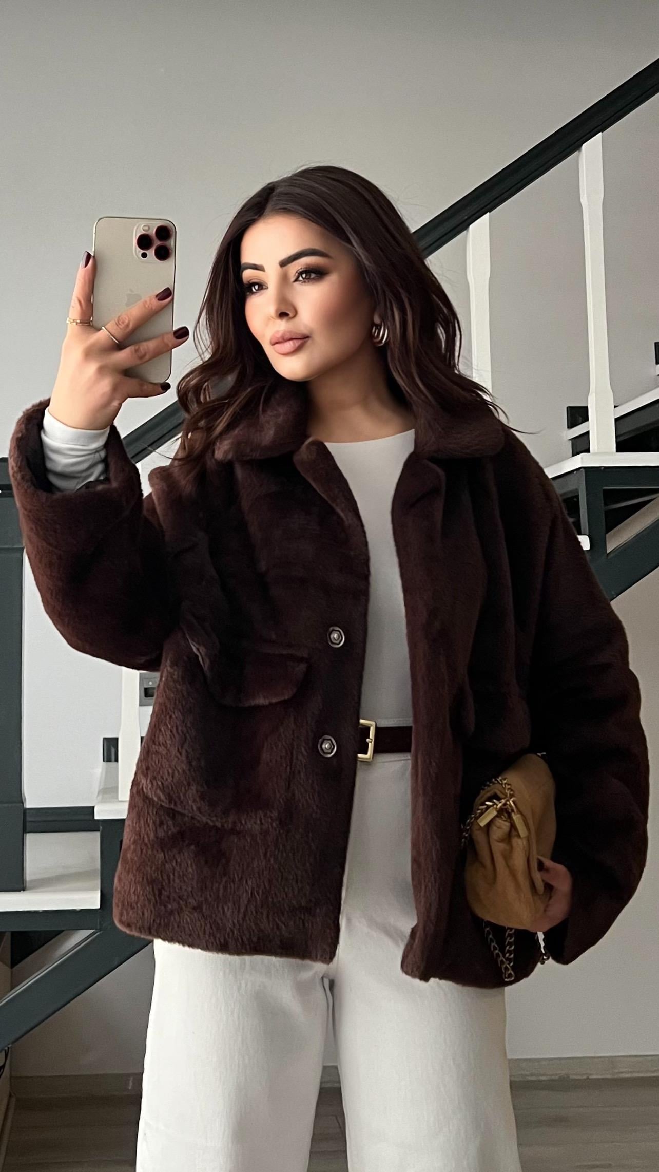 Acı Kahve Premium Peluş Mont