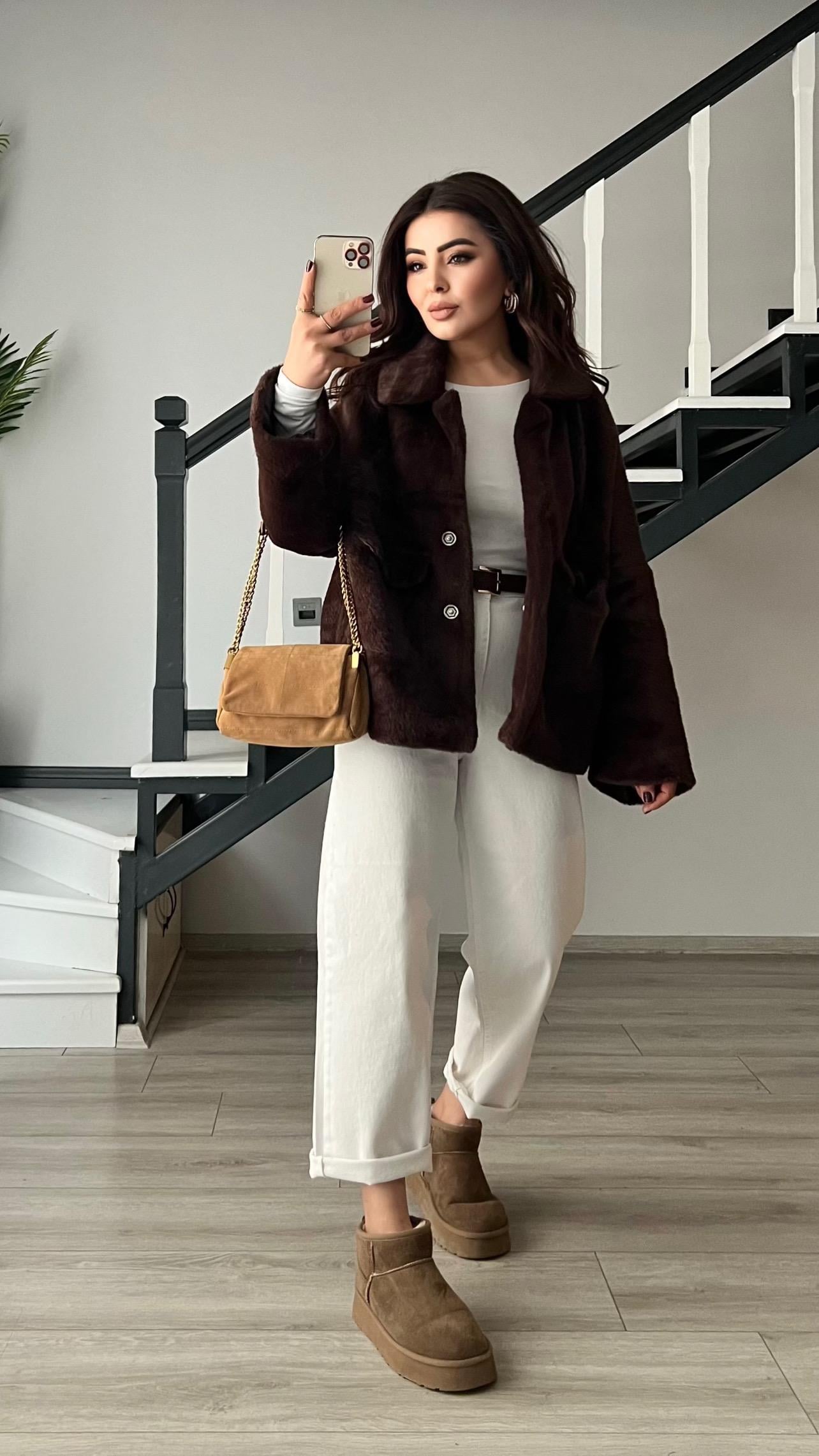 Acı Kahve Premium Peluş Mont