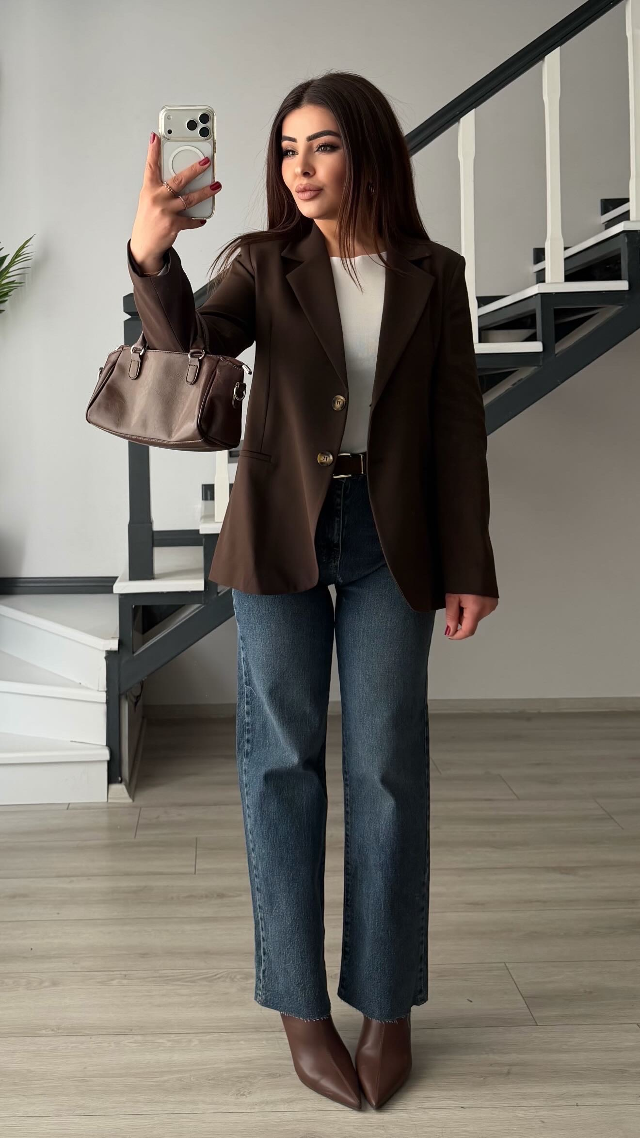 Acı Kahve Slim Fit Blazer Ceket
