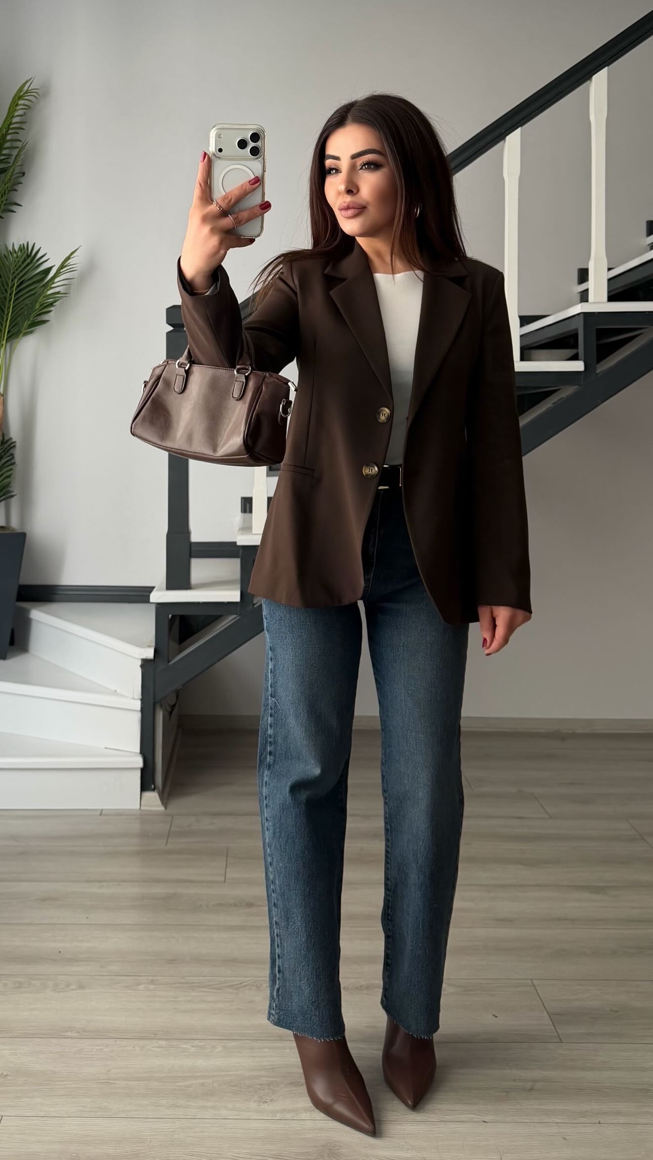 Acı Kahve Slim Fit Blazer Ceket