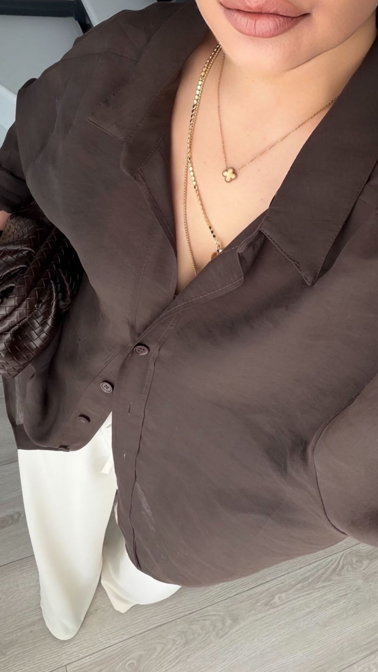 Acı Kahve Tencel Oversize Gömlek