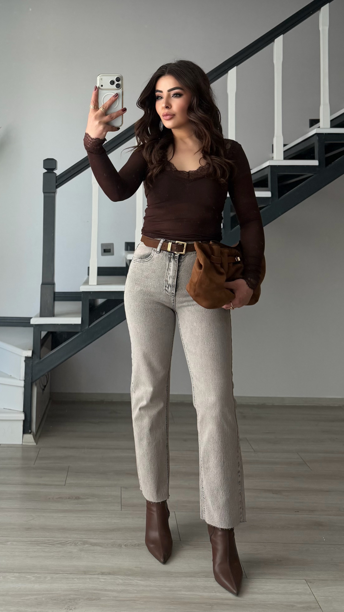 Açık Kahve Yıkamalı Boy Fit Jean
