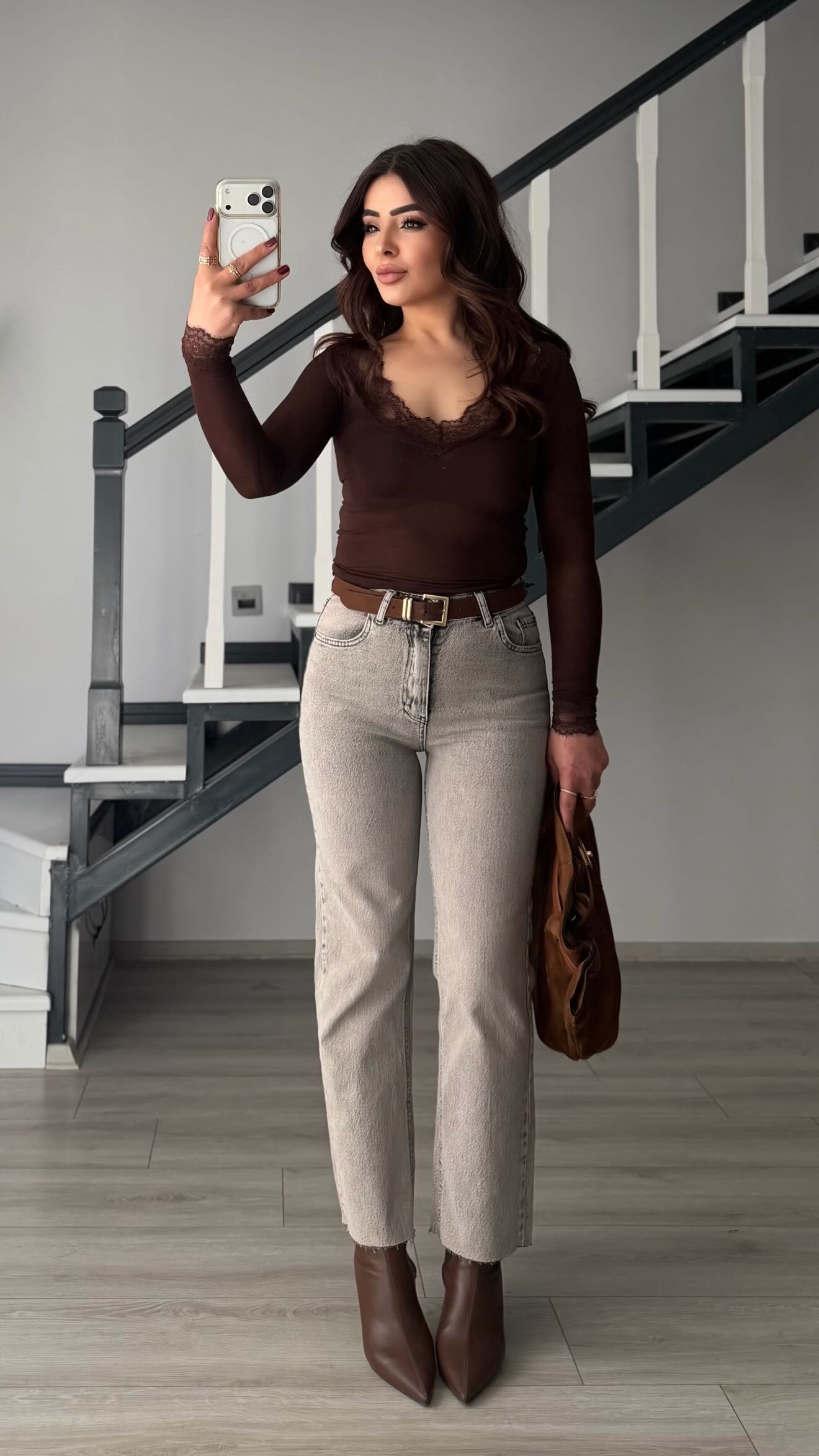 Açık Kahve Yıkamalı Boy Fit Jean