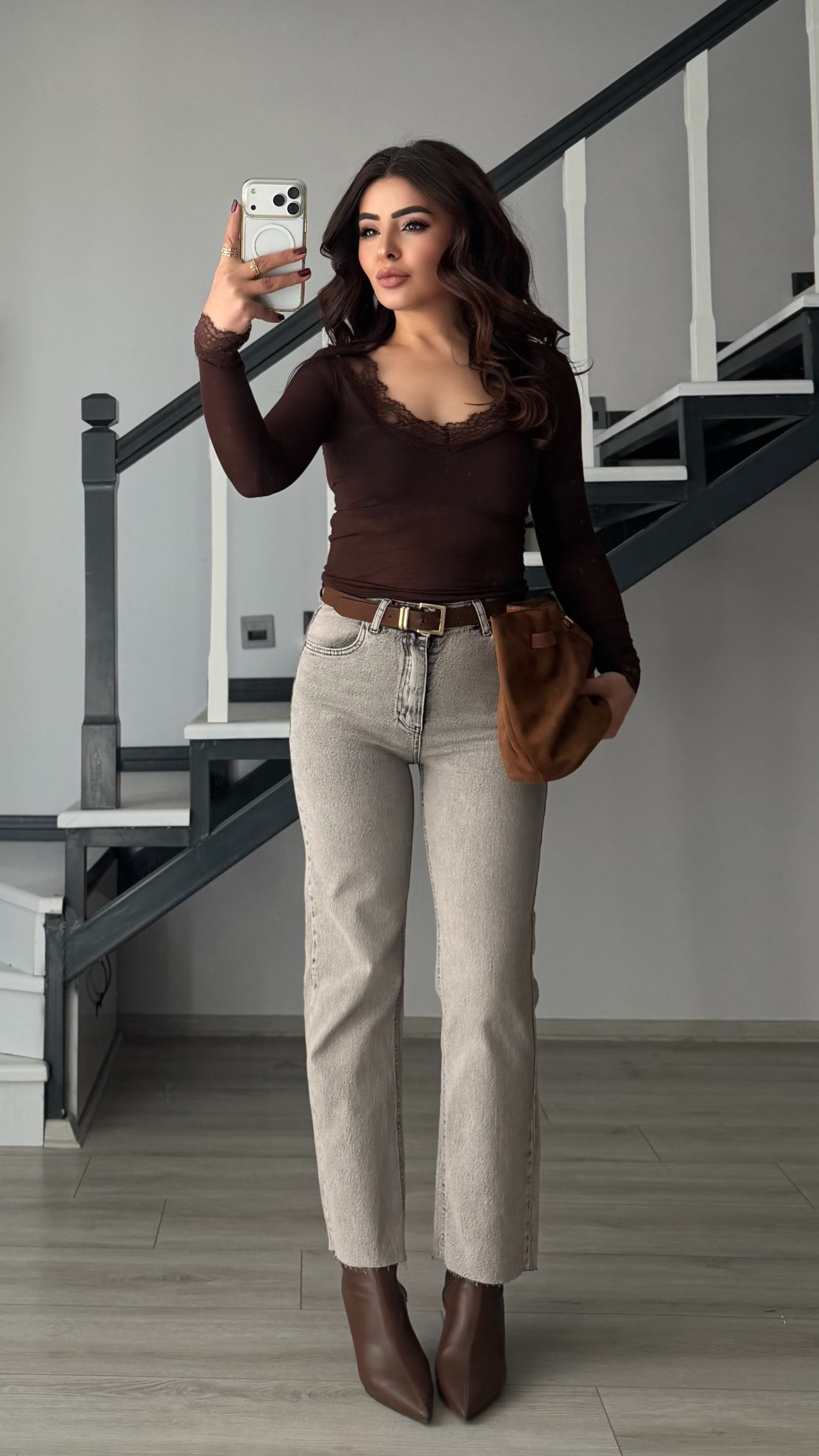 Açık Kahve Yıkamalı Boy Fit Jean