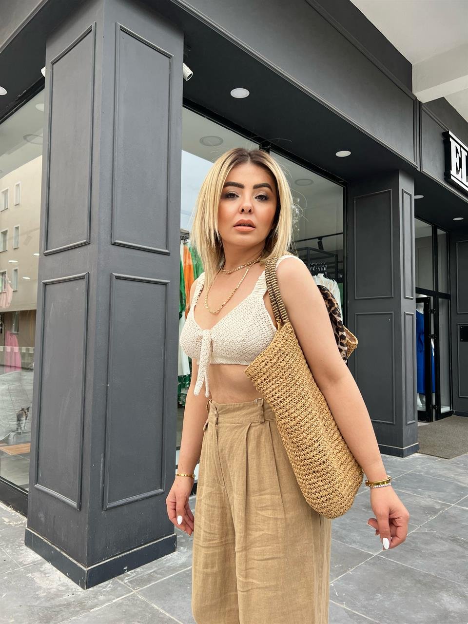 Bağlamalı Örme Bluz