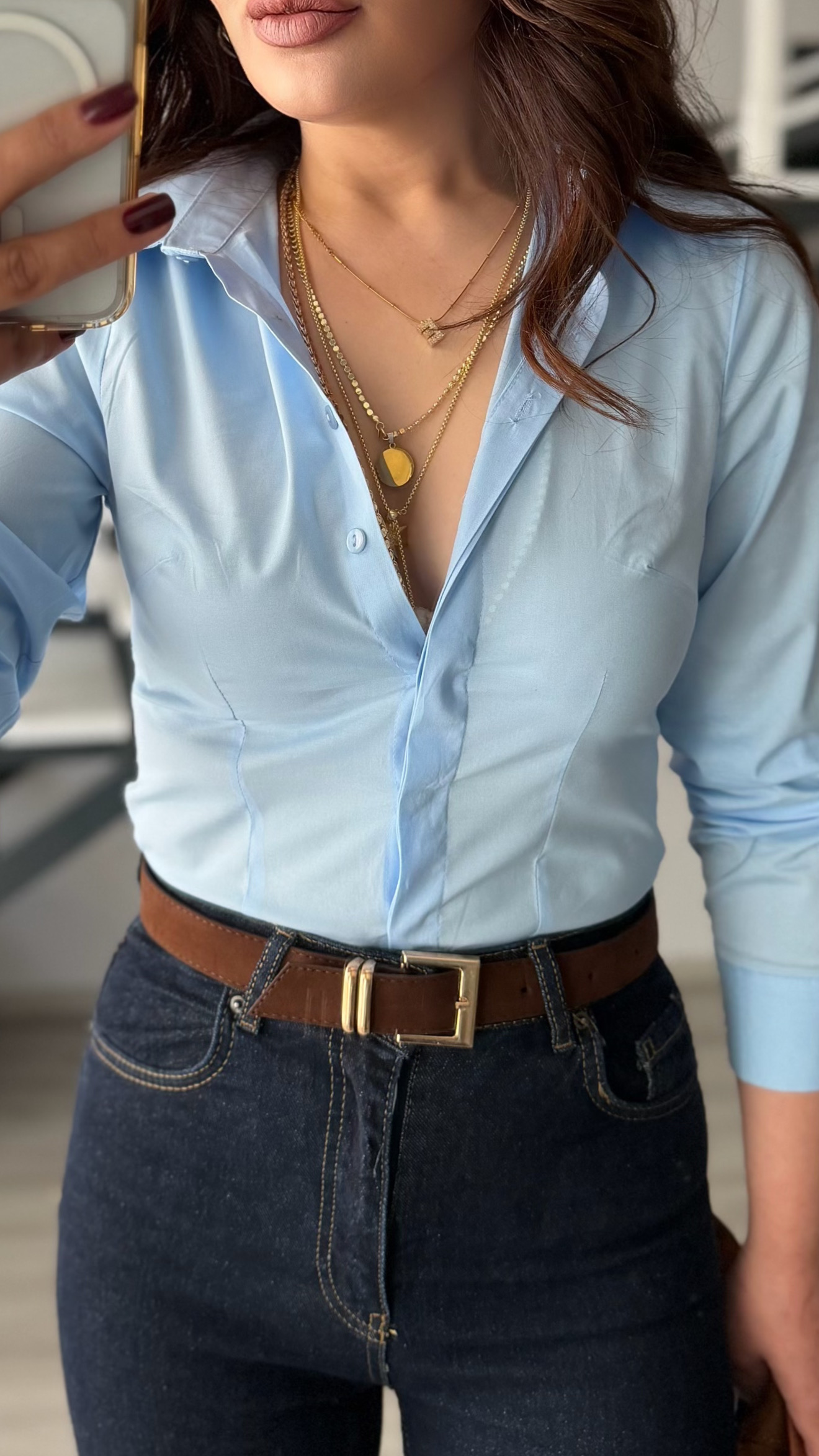 Bebe Mavi Slim Fit Gömlek